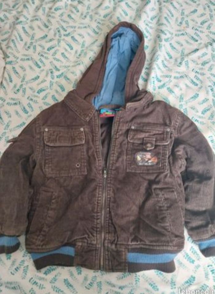 Manteau d'hiver en velours cars pour garçon en 5 ans