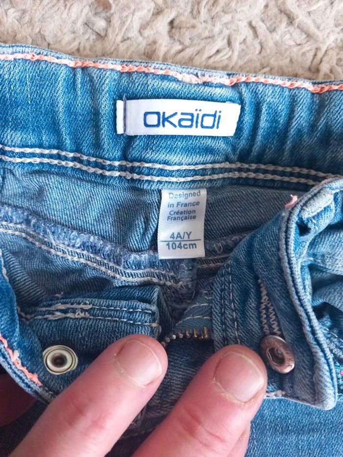 😷short jeans 4ans Okaidi - photo numéro 3