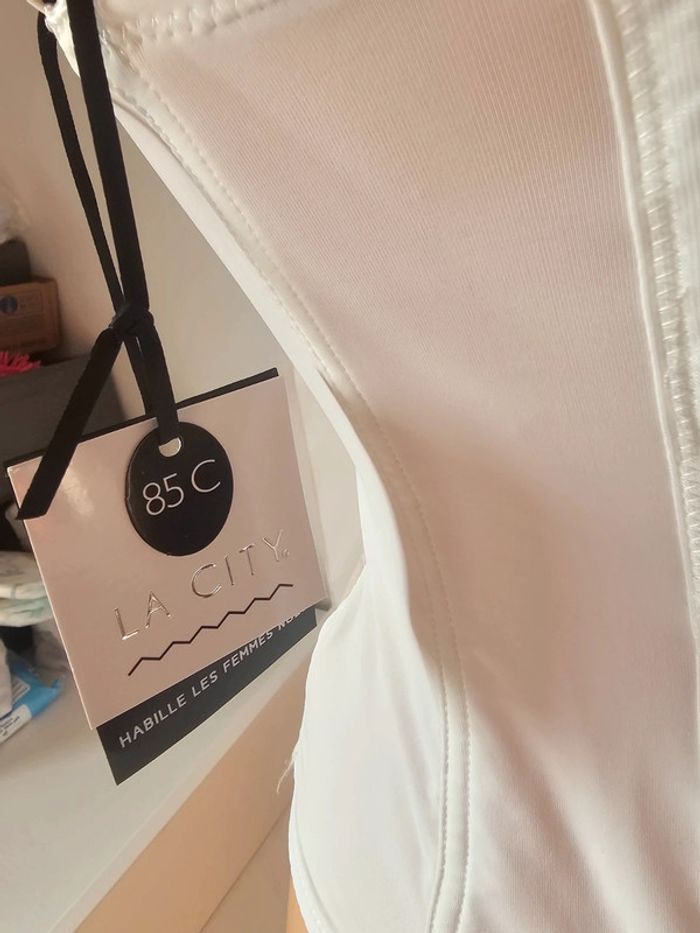 Nuisette guêpière sexy blanche, la city 85C - photo numéro 7