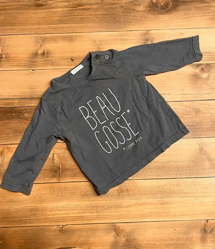 Tee shirt manches longues gris 9 mois