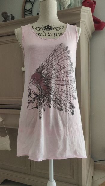 Débardeur rose indien long new collection taille 38