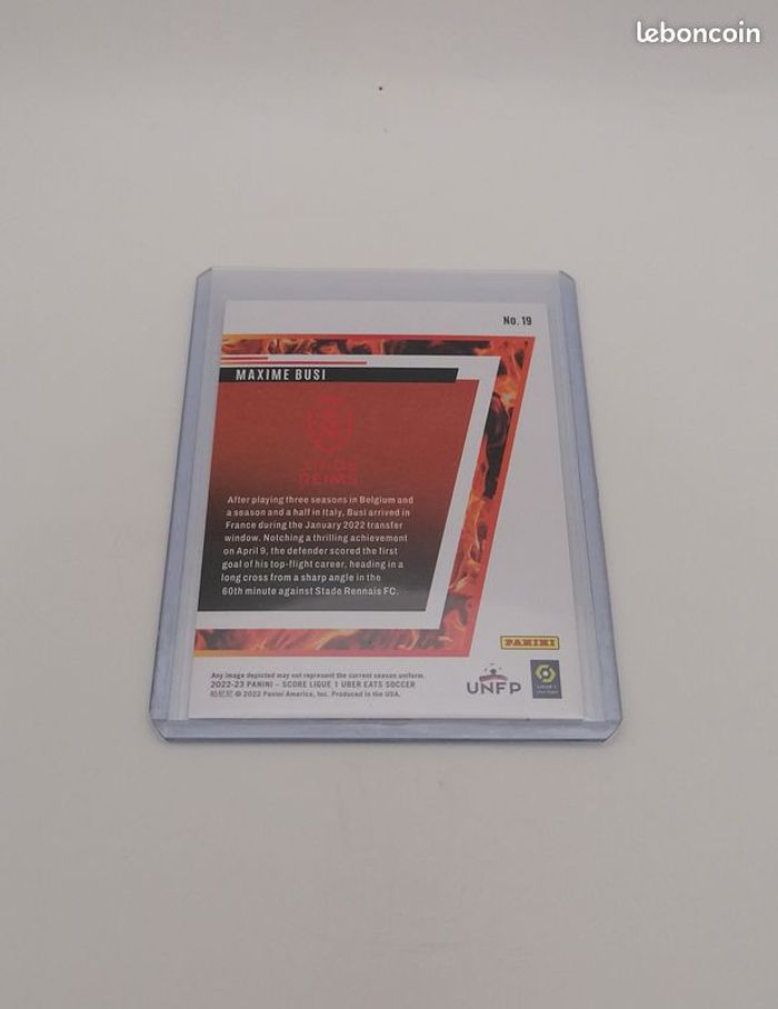 Carte Panini score Ligue 1 2022-23 Rookie Card HOT ROOKIES Maxime Busi n°19 - photo numéro 3