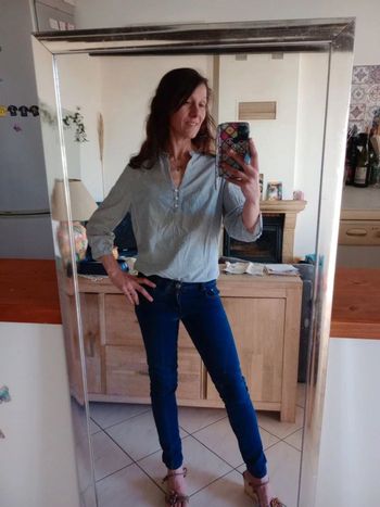 Blouse femme 42 finement rayee  c75