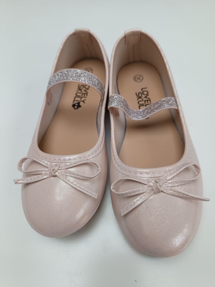 Ballerines filles rose poudrées brillante