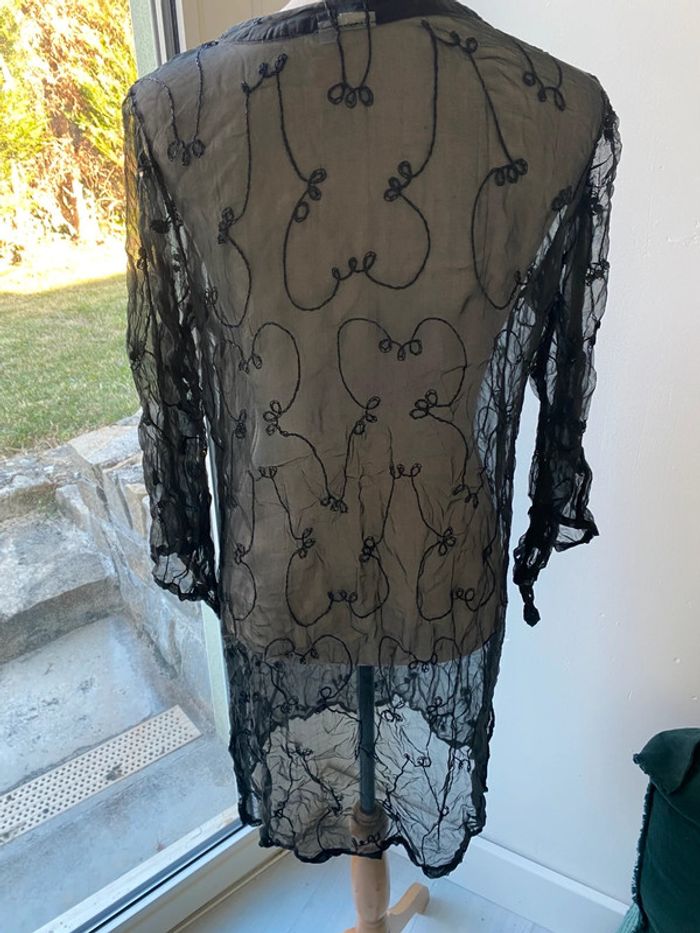 Robe de plage noire et sequins palme taille M - photo numéro 3