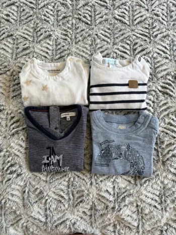 Lot de 4 T-Shirts manches longues 3 mois