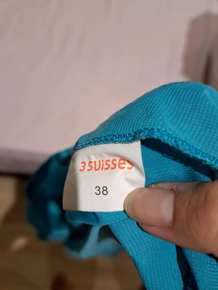 Tunique bleu transparent 3 suisses taille 38 peu être utilisé pour la plage - photo numéro 6