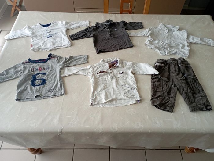 Lot 6 pièces automne hiver 9 mois marques diverses