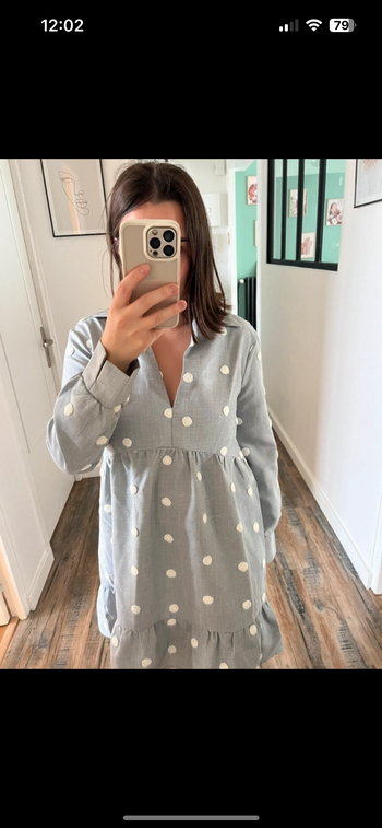 Robe taile M grise à poids blancs