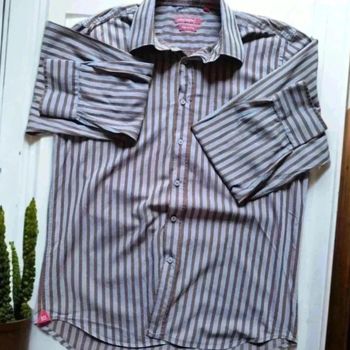 Chemise rayée marron gris rosé 🌹L 41/42🌹