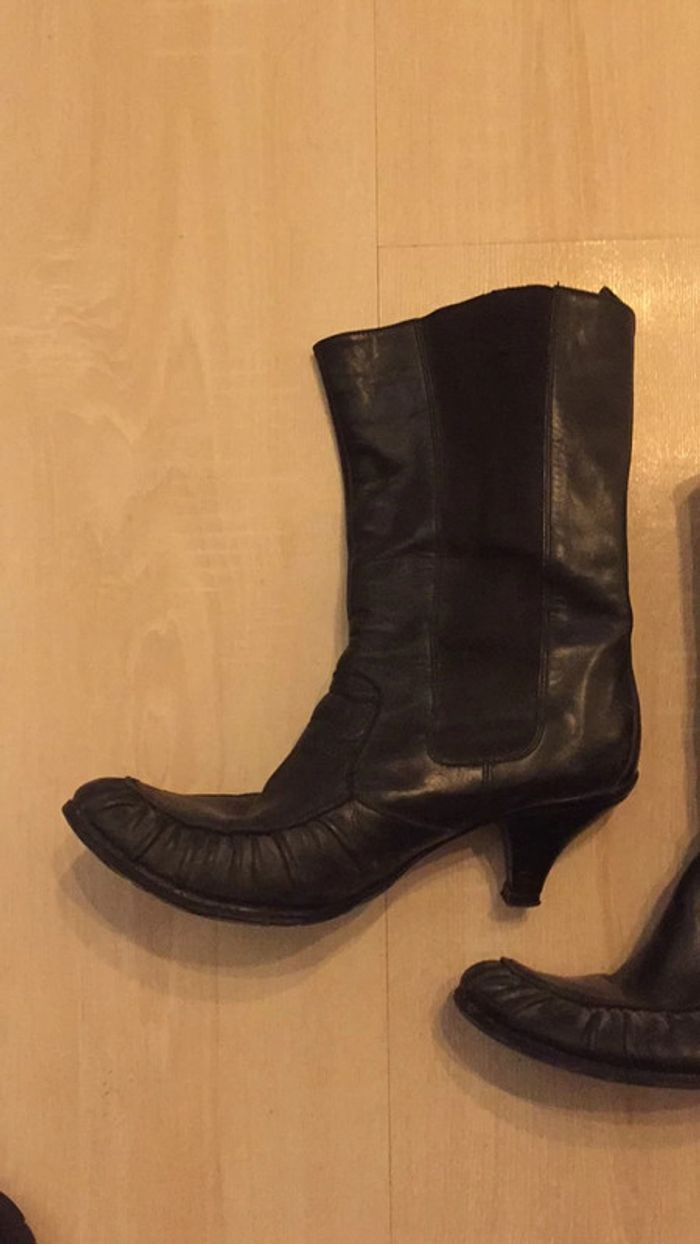 Bottines à talons en cuir - photo numéro 5