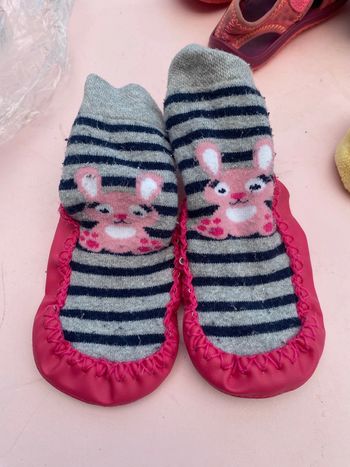 Chaussons chaussettes cuir