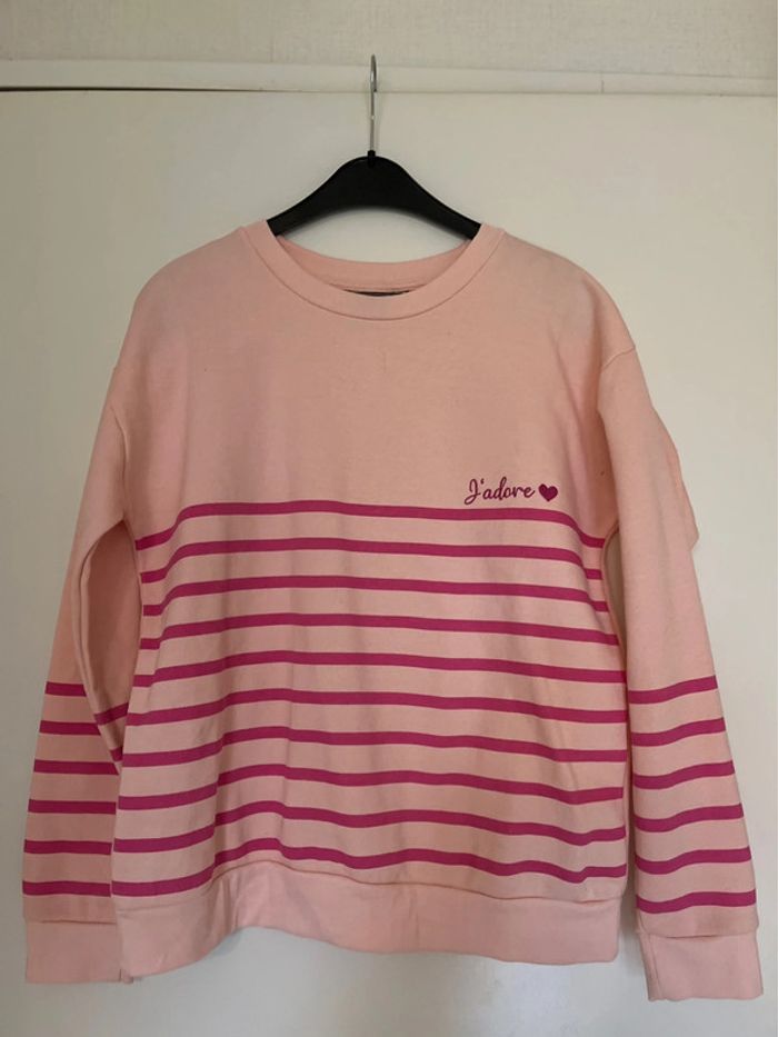 Sweat rose « marinière »