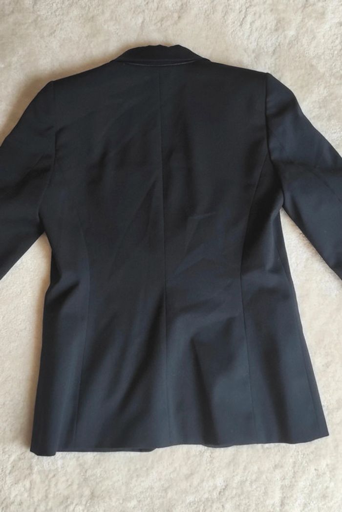 Veste Blazer Caroll bleu marine 38 un bouton poche zip laine, polyester et élasthanne - photo numéro 8