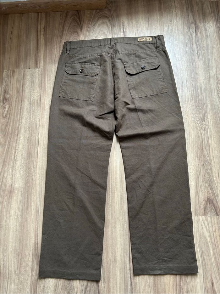 Pantalon marron uni en lin Homme H&Lewis Tailles 44-46 - photo numéro 8