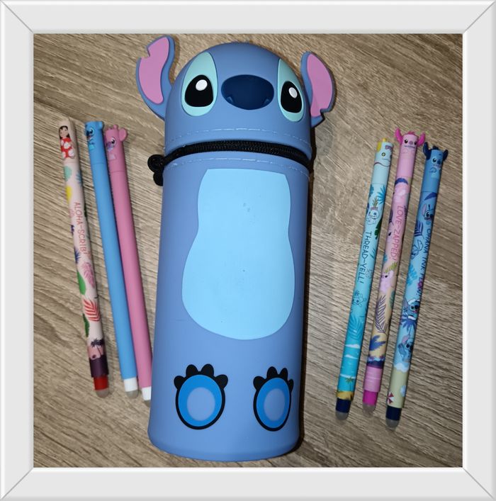 Lot de stylos effaçables avec trousse stitch