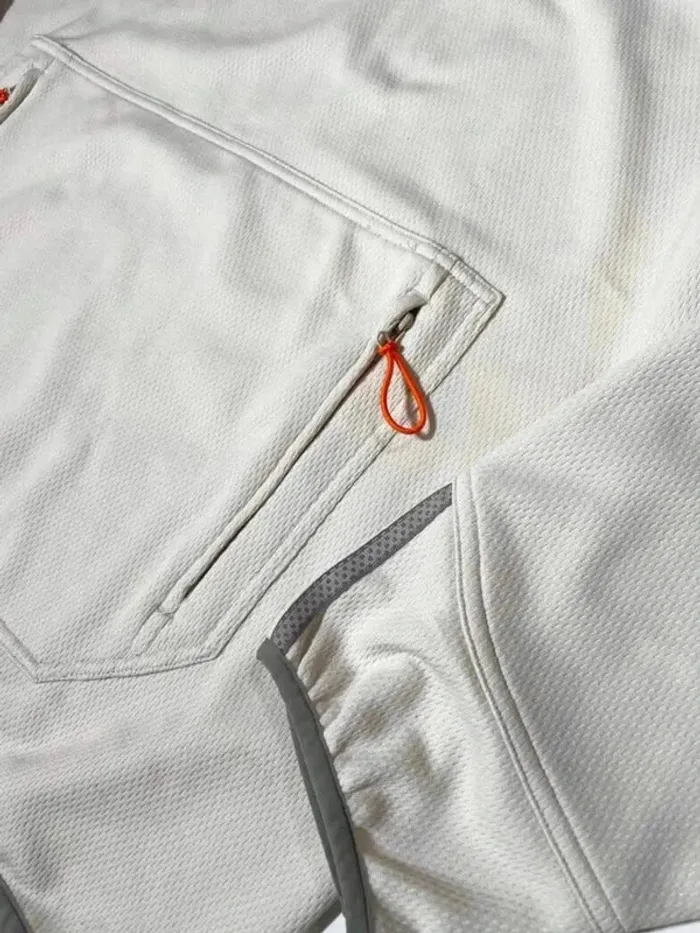 Adidas vintage beige orange quarter zip hoodie Mens M - photo numéro 8