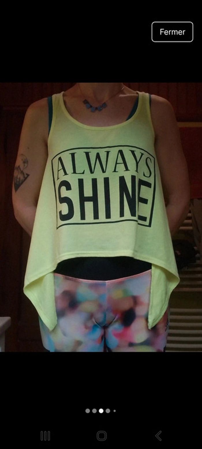 Débardeur femme jaune fluo Mim - photo numéro 3
