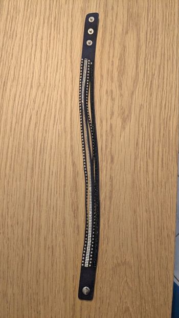 Bracelet tissu et strass marine femme