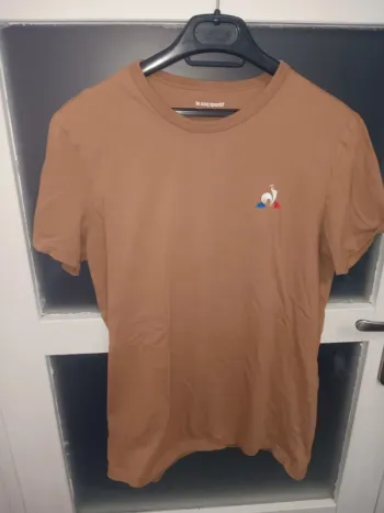 T-shirt Le Coq Sportif marron logo brodé taille S