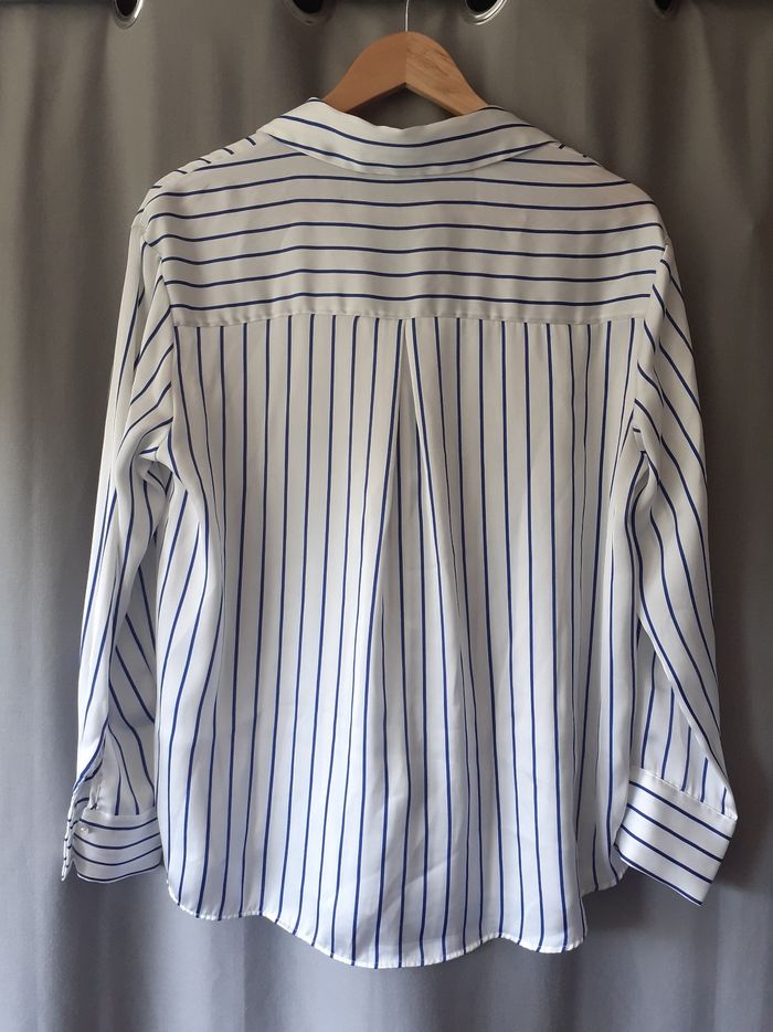 Chemise blanc rayures bleu - photo numéro 2