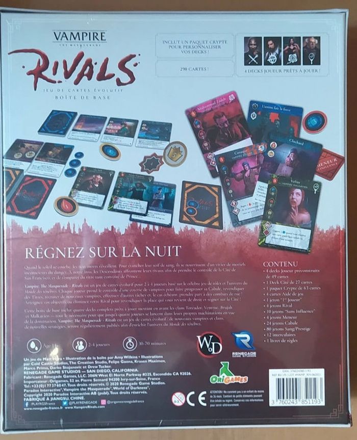 Vampire : The Masquerade - Rivals - Jeu de société sous emballage - Prix Ferme - photo numéro 2