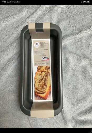 Moule à cake 25x11cm Carrefour Home gris neuf