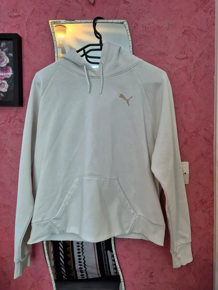 Sweat à capuche blanc Puma