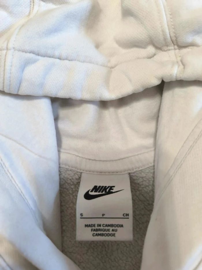 Sweat à capuche Nike - Blanc - Logo Brodé - Taille S - photo numéro 5