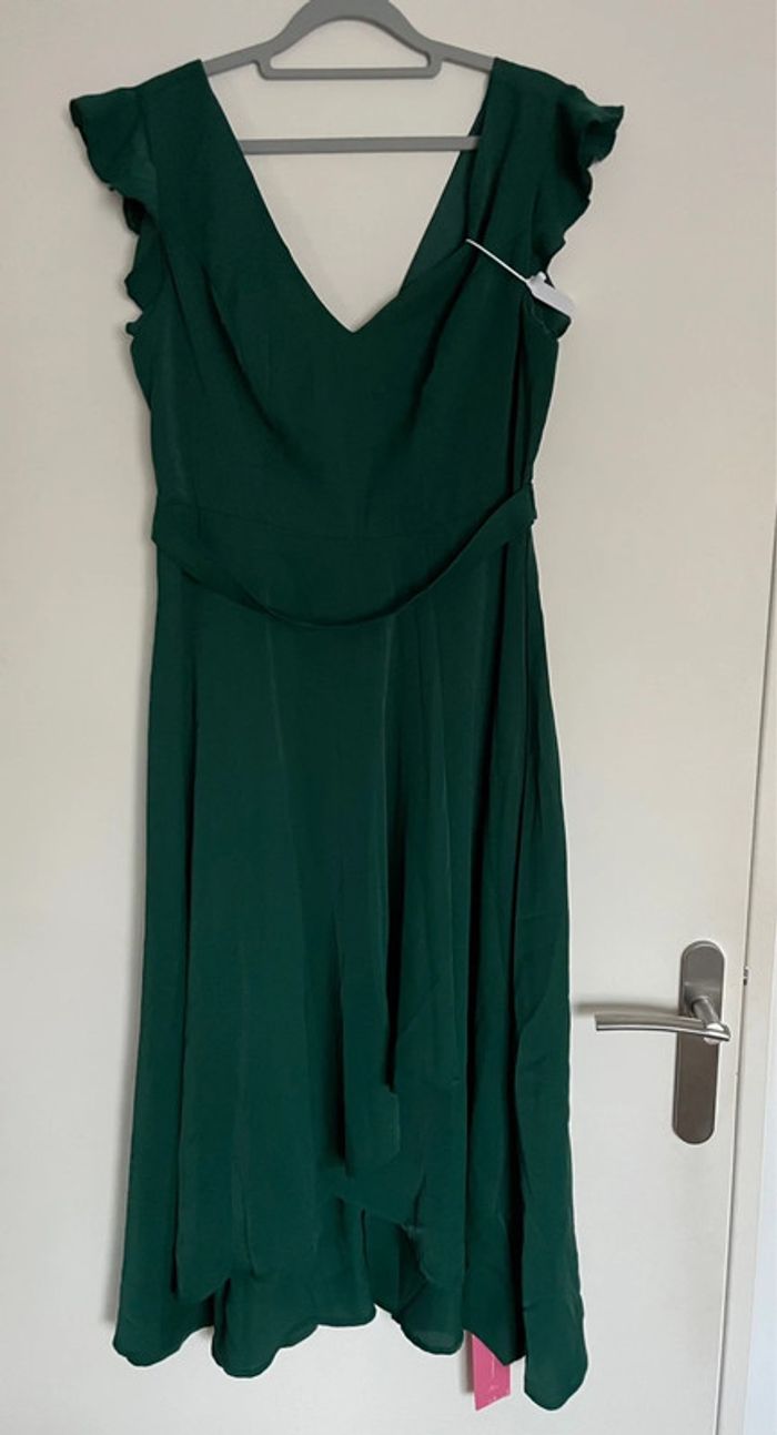 Robe cocktail verte NEUVE taille L - photo numéro 4