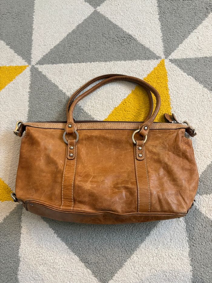 Sac à main en cuir Osprey couleur marron clair - photo numéro 2