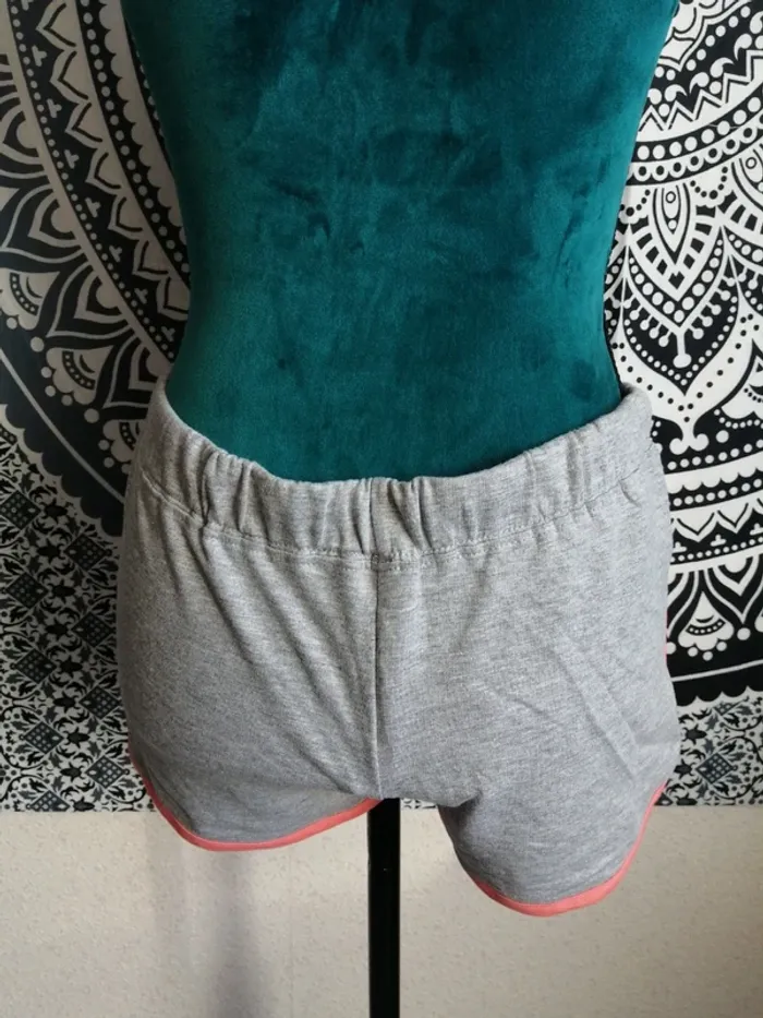 Short gris détails corail lien à nouer / one & unik / (M) - photo numéro 4