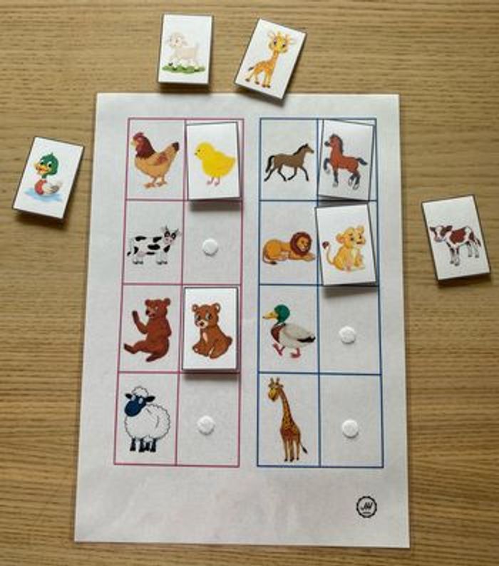 Fiche Montessori : Les animaux : Les mamans et leurs bébés - photo numéro 3