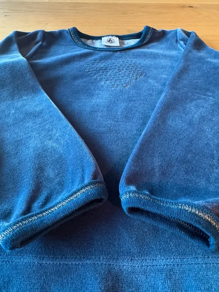 Pyjama 2 pièces en velours bleu marine et doré - Taille 3 Ans - photo numéro 10