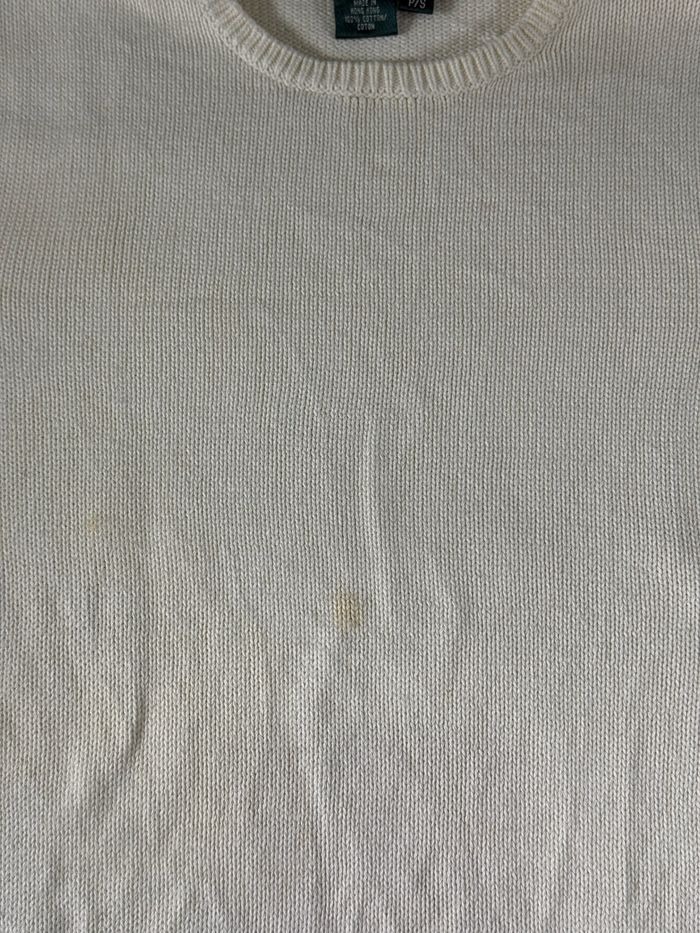 Pull Ralph Lauren femme S beige Boutons dorés épaule – 100% coton - photo numéro 8