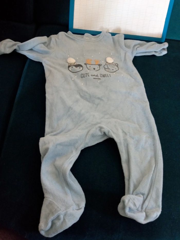 Lot de 2 pyjamas grenouillère 9mois bebe - photo numéro 5