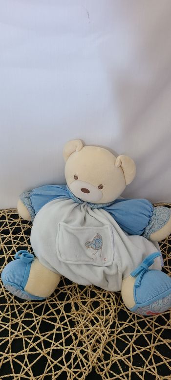 Doudou Ours Kaloo - Bleu Blanc Oiseau