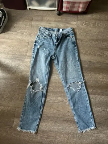 Jeans boyfriend taille haute