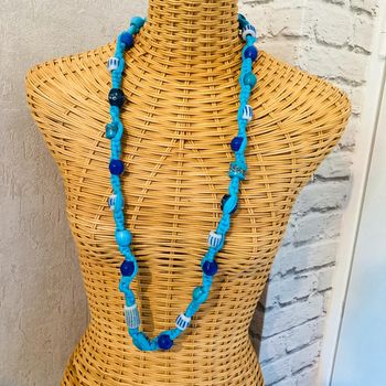 Collier long | bleu 🌸