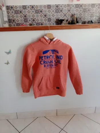 Sweat à capuche garçon 12 14 corail c87