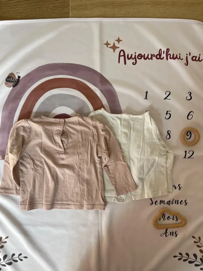 Lot de 2 t-shirts manches longues - 9 mois - Disney Baby & Bébérêve - photo numéro 2