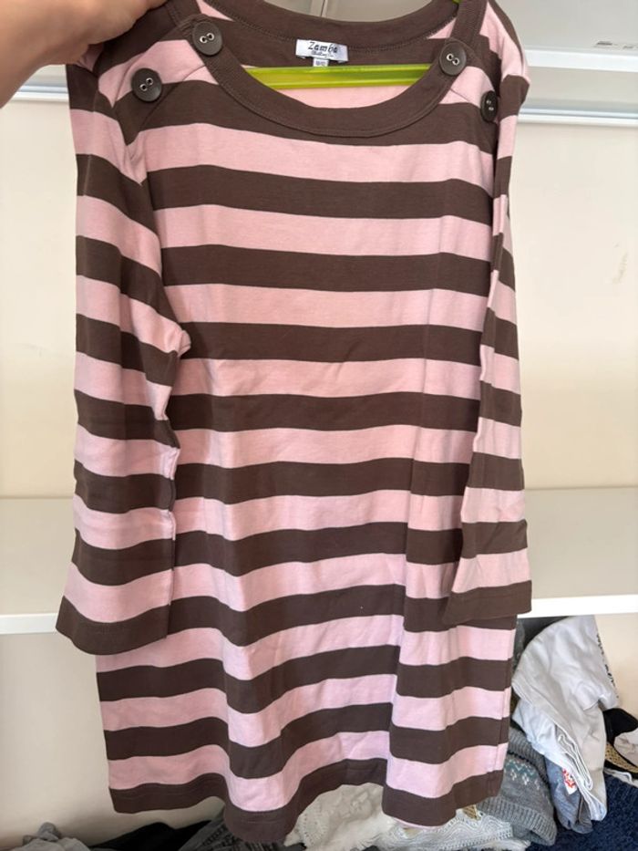 Haut rayure rose marron