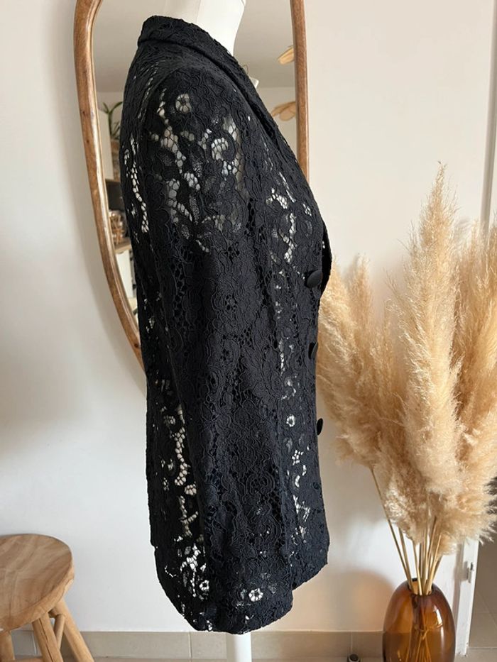 Blazer noir en dentelle Zara - photo numéro 4