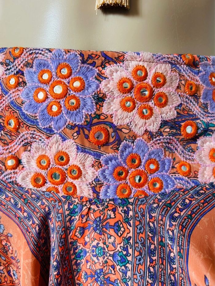 🪷Jupe-culotte indienne boho chic hippie Indian embroidered paisley skirt-culottes🪷 - photo numéro 17