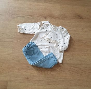 🩷 Ensemble tee-shirt ML jean 3 mois Kiabi/Primark #emyfleury_3moisfille