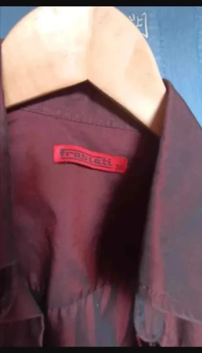 chemise manches longues homme taille 38 bordeaux M Très bon état Frascati - photo numéro 2