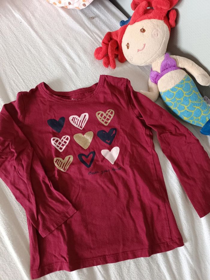 T-shirt coeurs manches longues