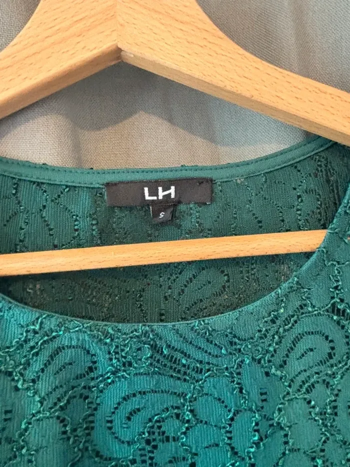 Haut dentelle vert émeraude S - photo numéro 4