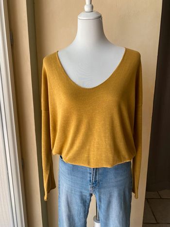 Pull Coton moutarde loose TU