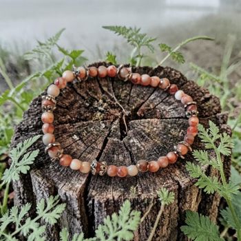 Bracelet Rhodonite – Perles & Coupelles Argentées